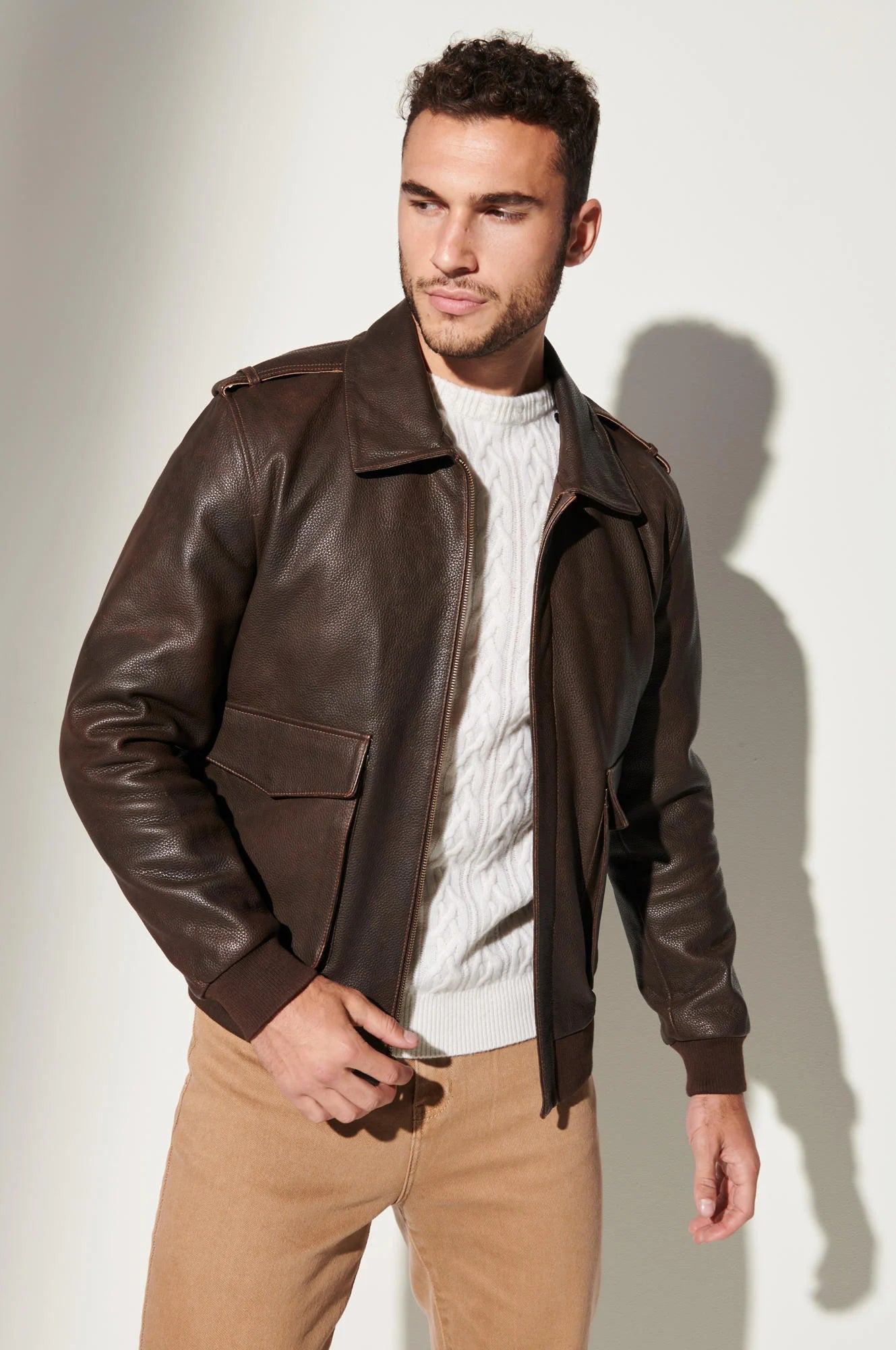 Curtis Leather A-2 Bomber Jacket