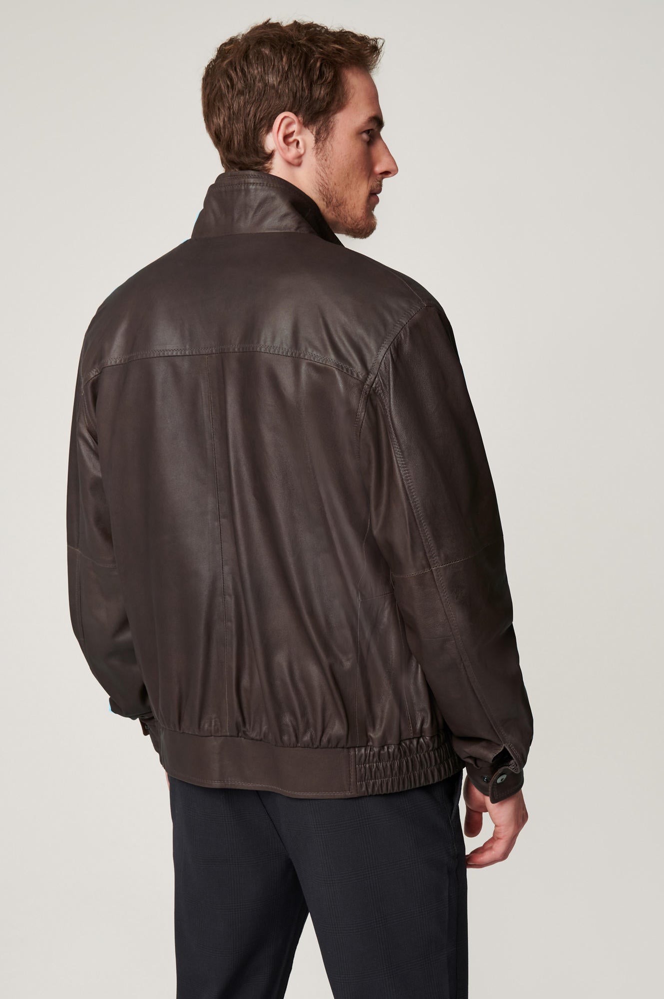 Landon Lite Leather Bomber Jacket