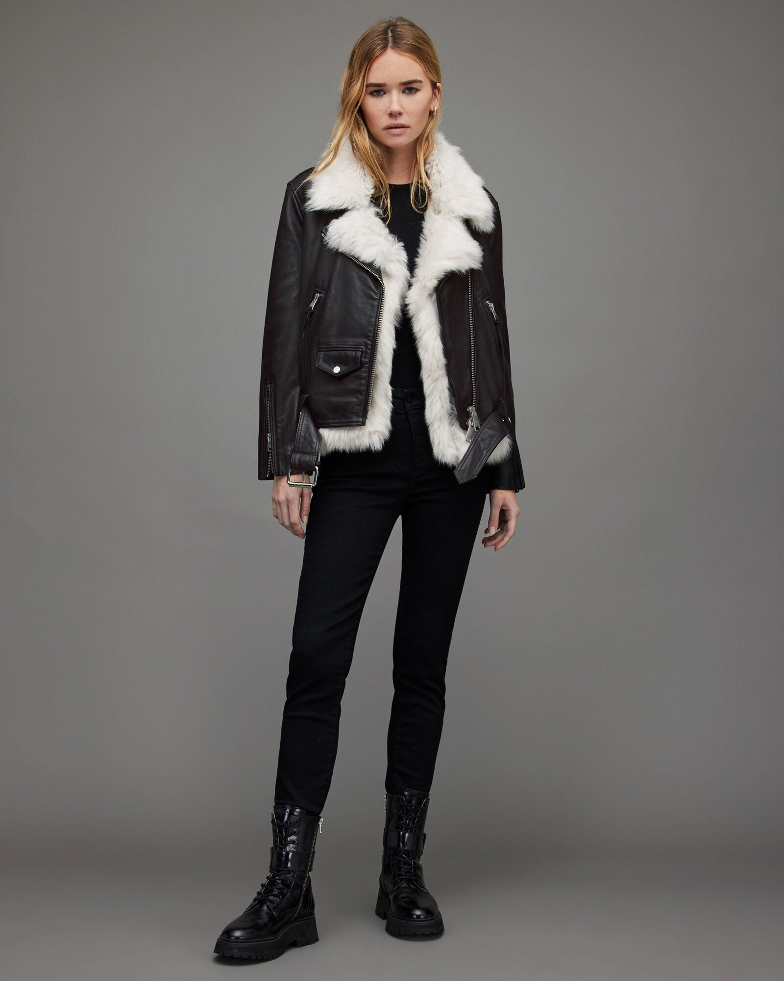 Luna 4-in-1 Shearling Biker Jacket