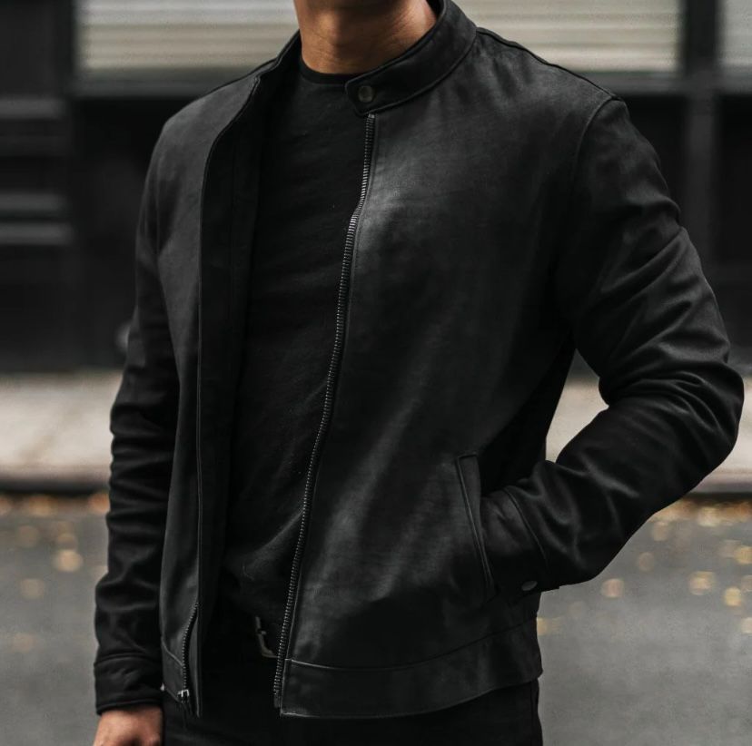 Mens Black Leather jacket